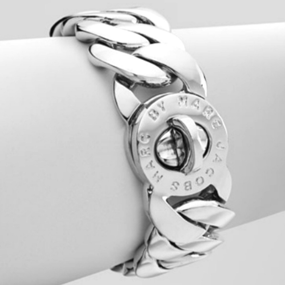 NEW Marc By Marc Jacobs Silver Tone Katie Logo Link Bracelet NWT